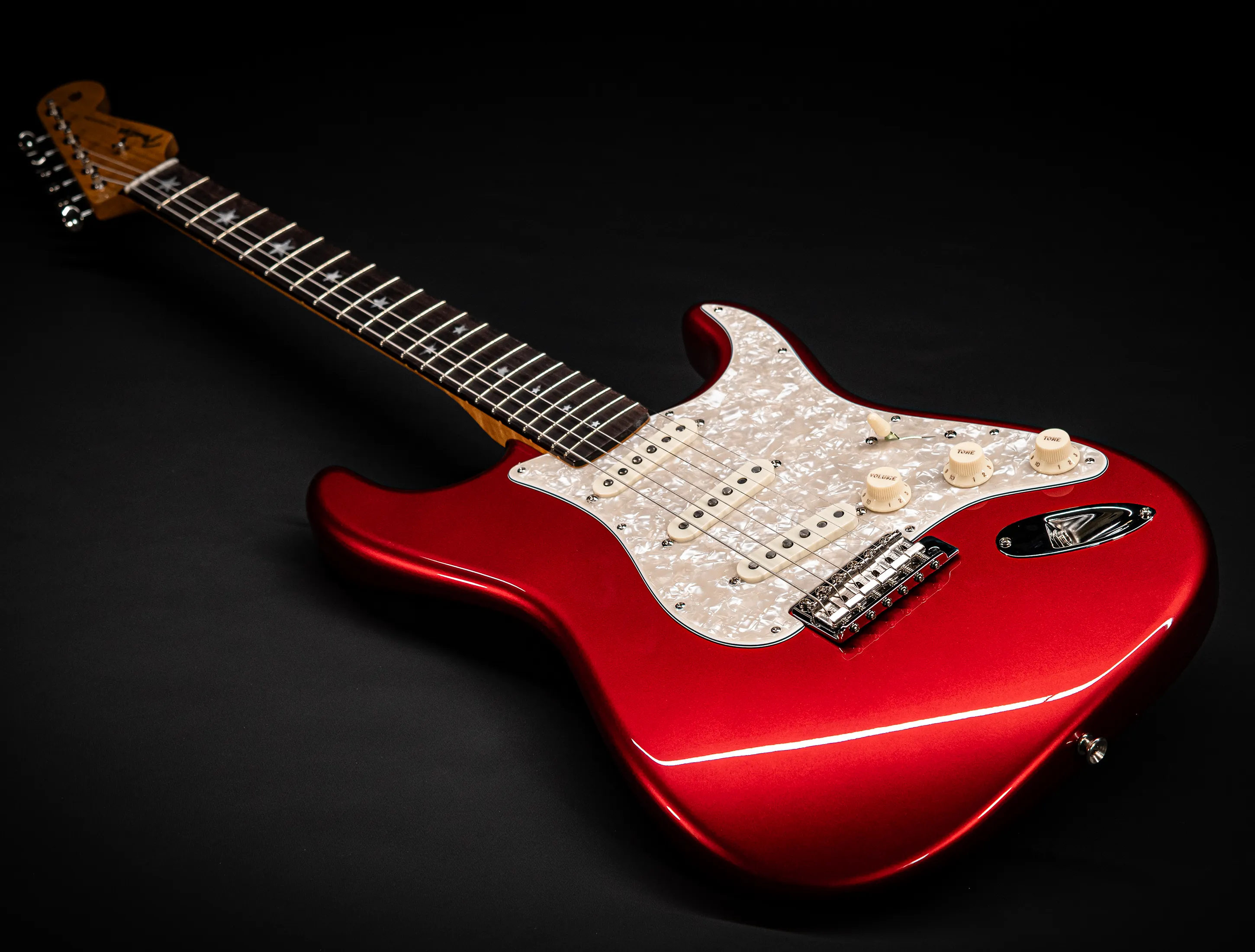 a163025 Fender MBD Limited 60s STARS Stratocaster NOS flame Neck - Candy Apple Red