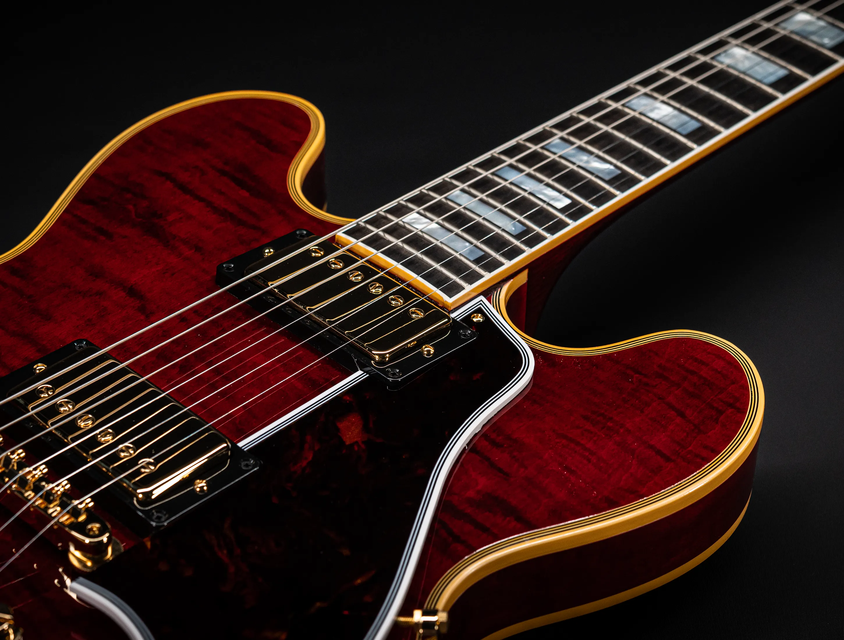 Gibson ES-355 1959 Custom Shop Gloss Figured Maple - Dark Viking Red