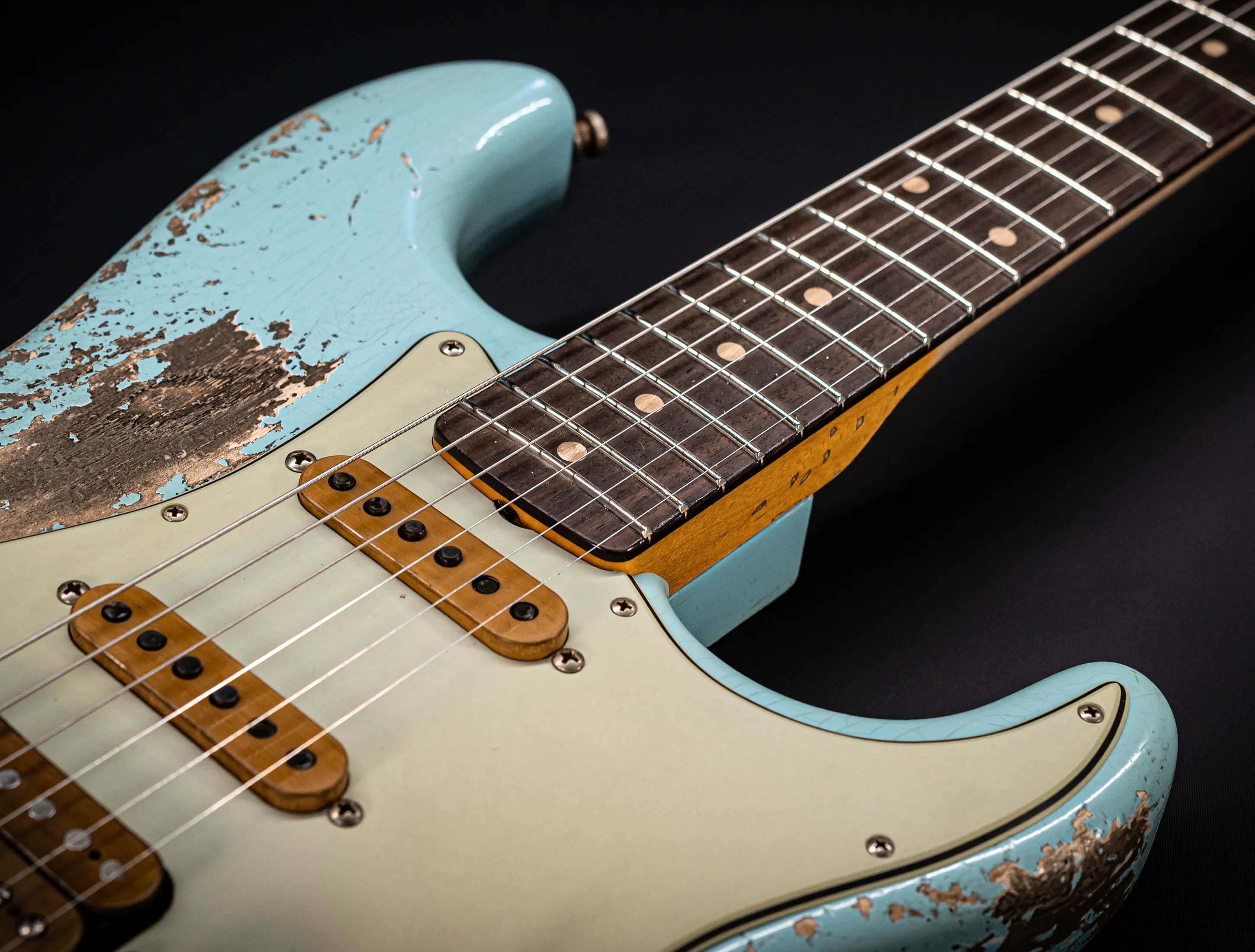Fender MBD II 1962 Humbucker Stratocaster MIDAS Super Heavy Relic - ASH Body Daphne Blue