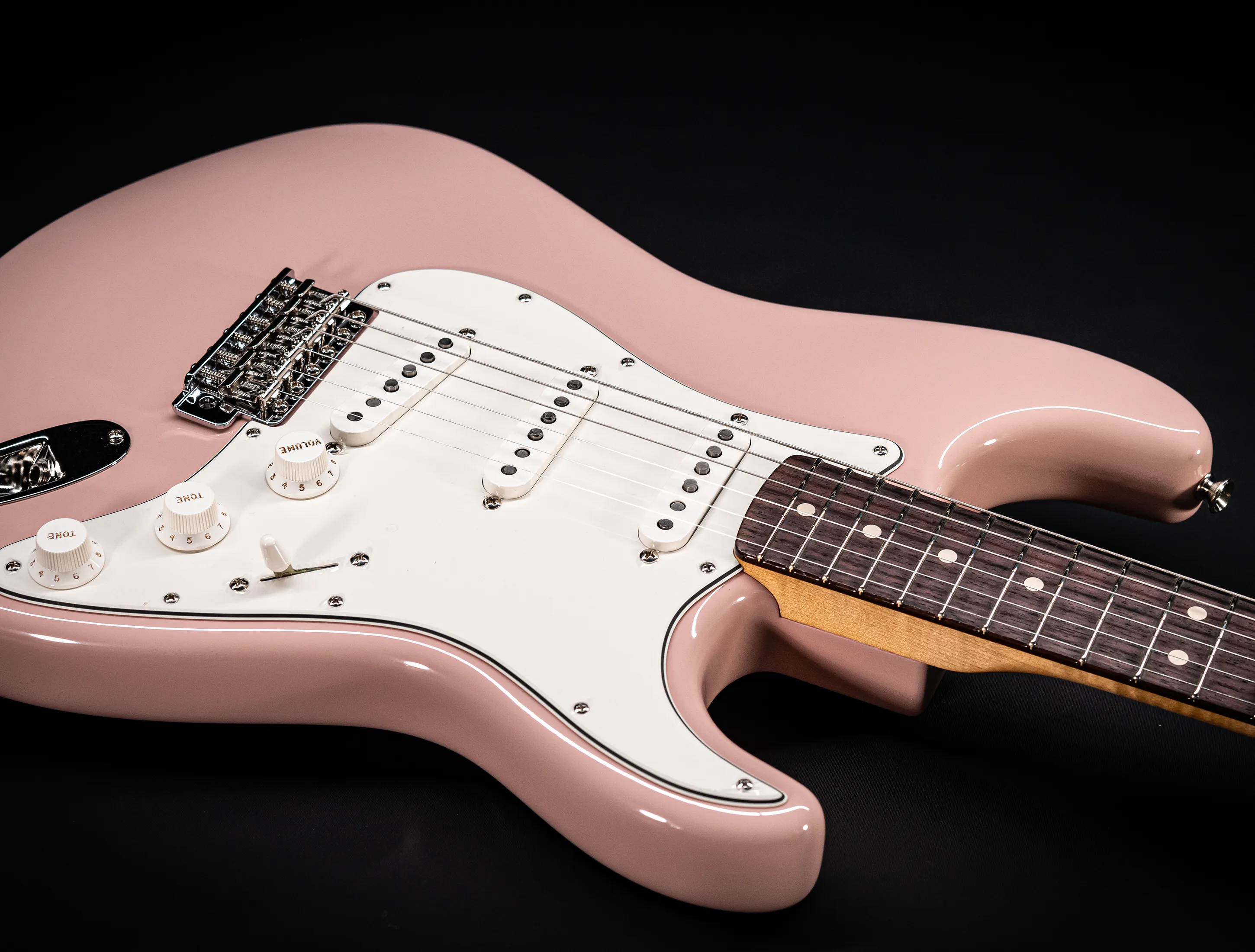 Fender MBD 1963 Stratocaster Prestige NOS flame Neck - Shell Pink