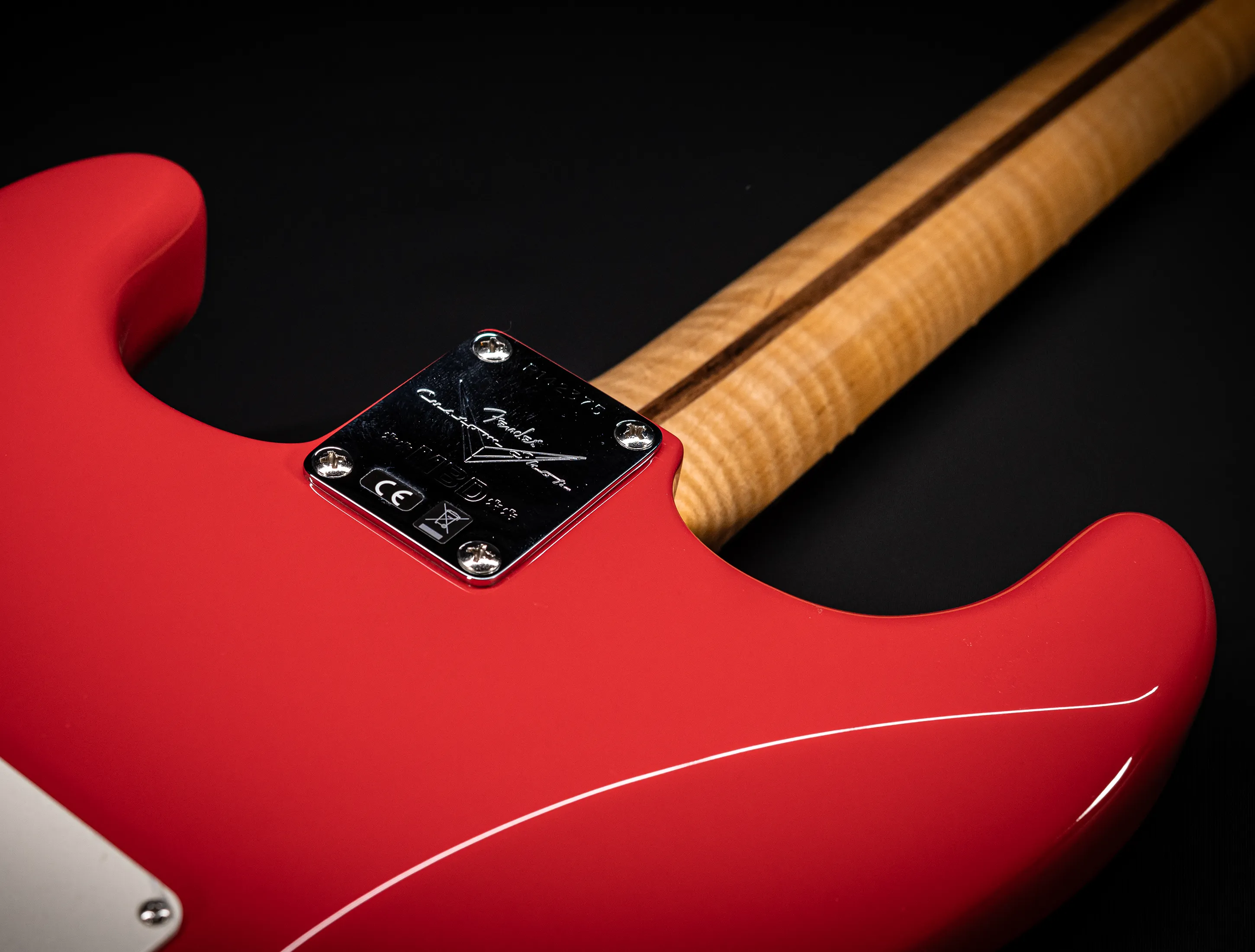 Fender MBD 1963 Humbucker Stratocaster GLOSS NOS flame Neck - Fiesta Red