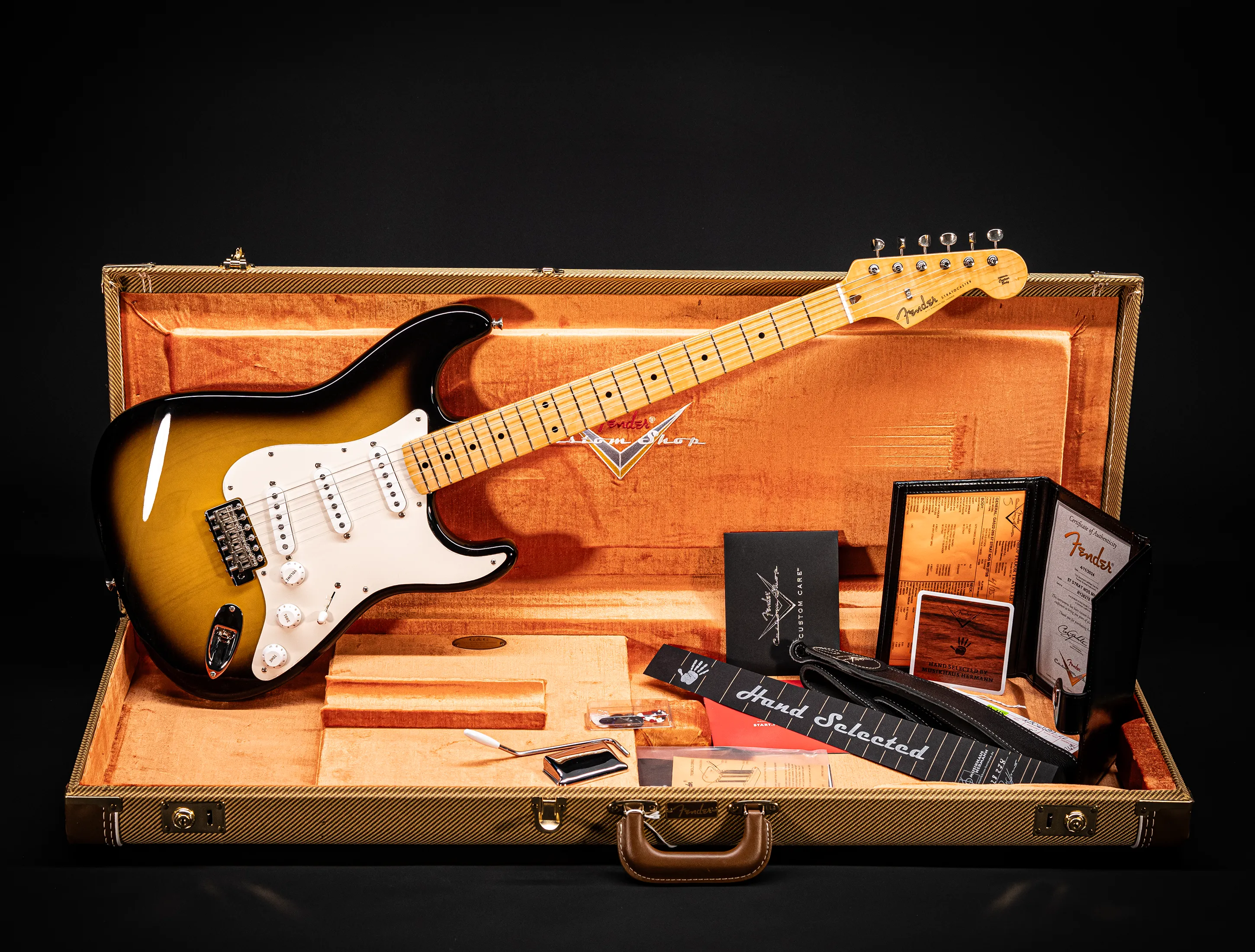 a164328 Fender MBD Limited 1957 Stratocaster Timeless NOS flame Neck - Sunburst