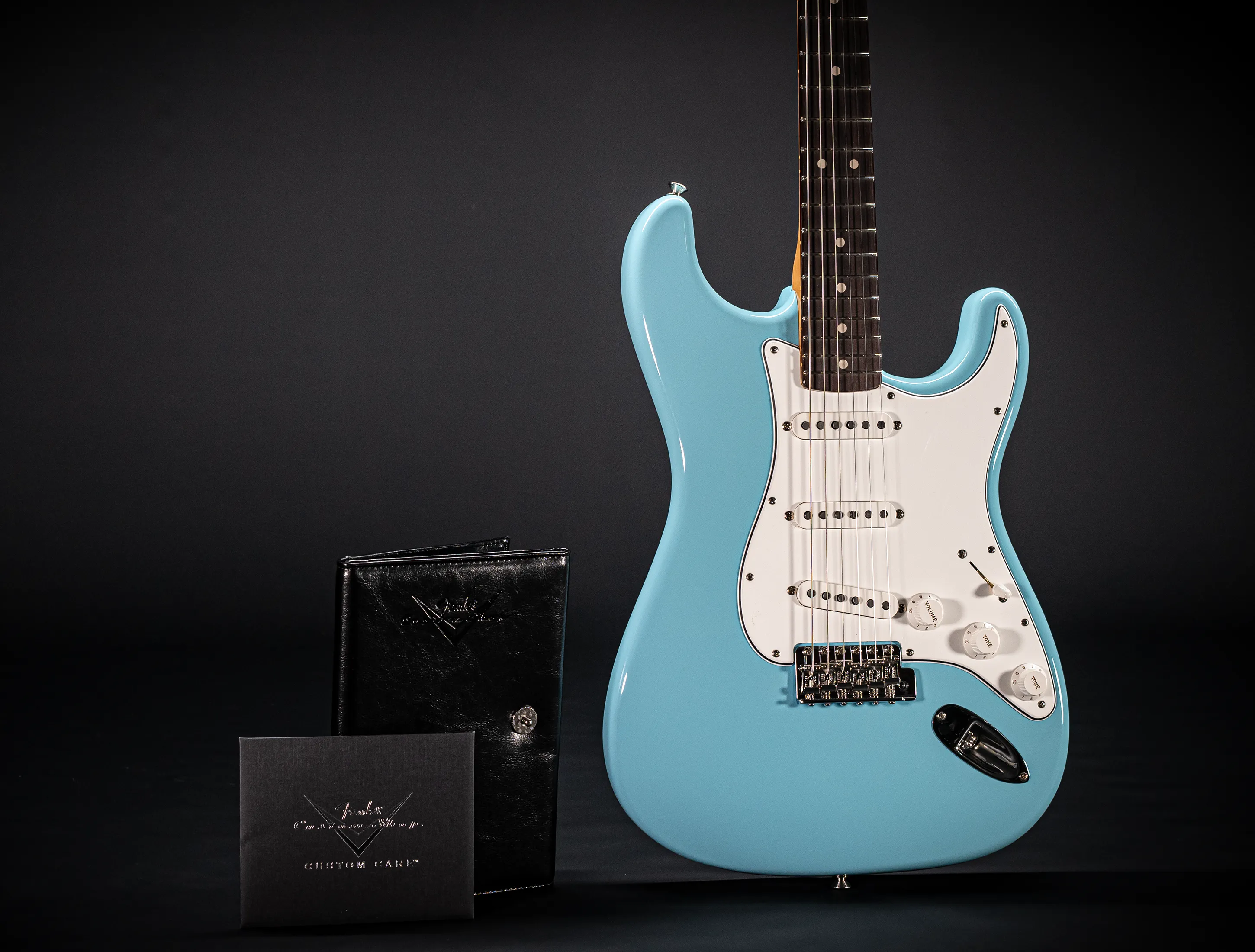 Fender MBD 1963 Stratocaster Prestige NOS flame Neck - Daphne Blue